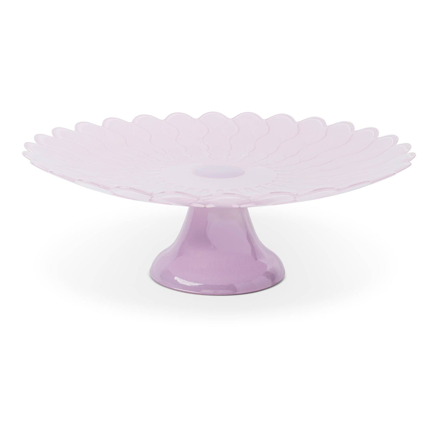 13" Scalloped Daisy Cake Stand - Lavender Mist