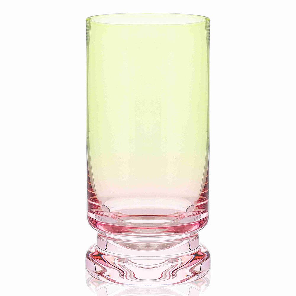 Colored Highball Glasses Pink & Green 6pk