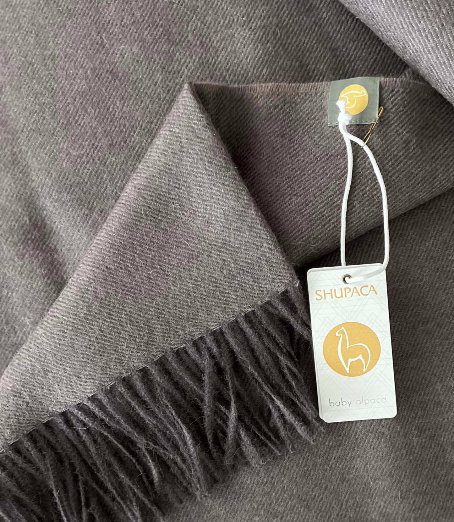 100% Baby Alpaca Throw - Truffle