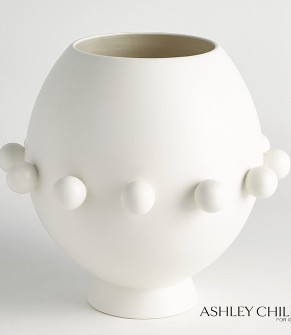 Spheres Collection Vase-Ivory