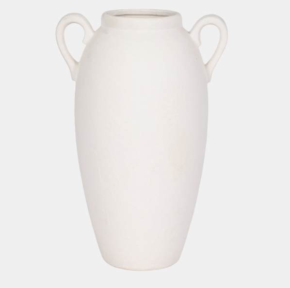 Textured Jug w/ handles - white