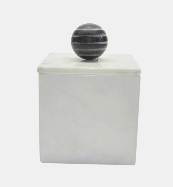 Marble Bow w/ Orb - White