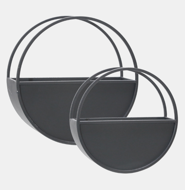 Round Wall Planters - Black