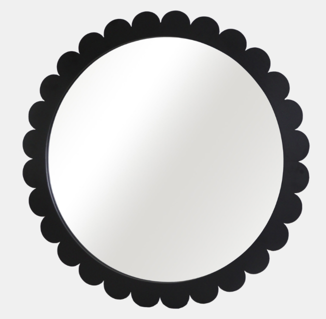 Scallop Border Mirror - Black