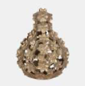 METAL, 12" CUT-OUT FLOWER VASE, CHAMPAGNE