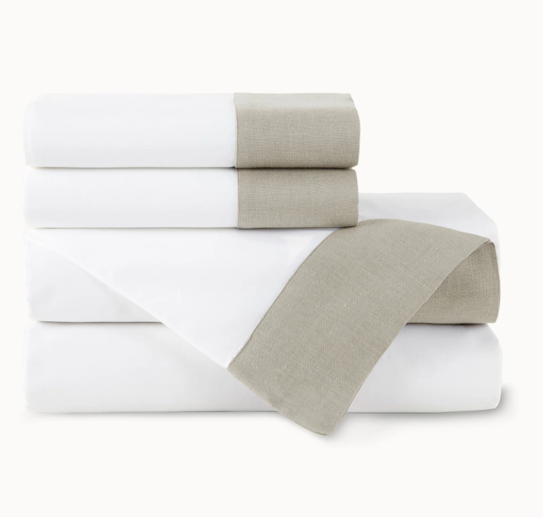 Platinum Linen Cuff Sheet Set-Queen