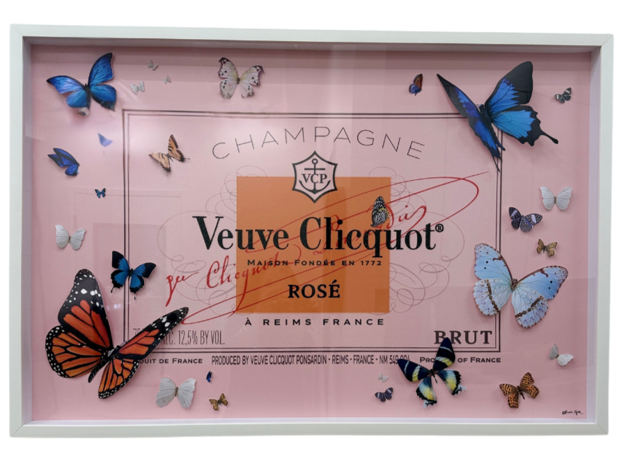 Veuve Clicquot Rose Butterfly Art