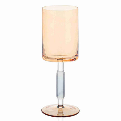 Green & PInk Stem Wine Glasses 6pk