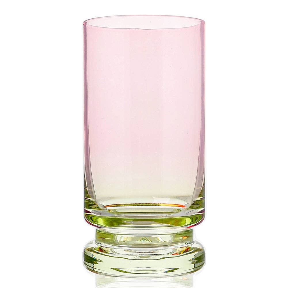 Colored Highball Glasses Pink & Green 6pk