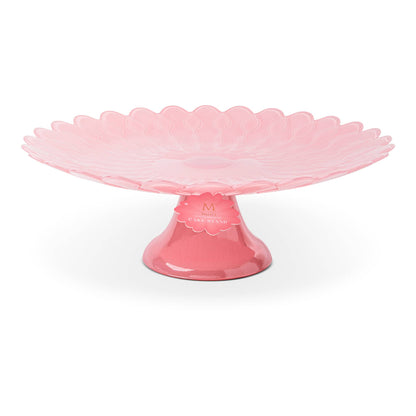 13" Scalloped Daisy Cake Stand - Salmon Rose