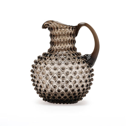 Hobnail Glass Pitcher | Smoky Amaro | 2L | Vintage Jug