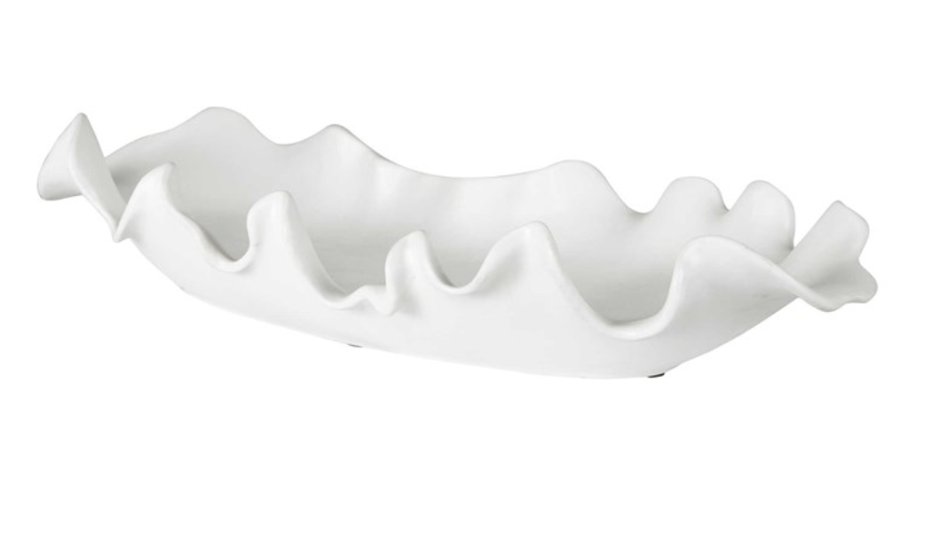 Ruffled White Bowl