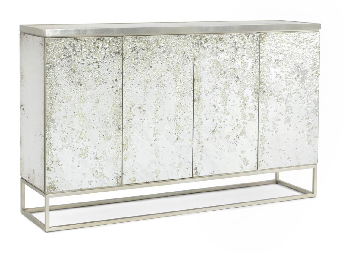 Waterfall Glass Four-Door Cabinet