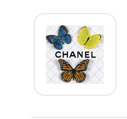 Stephen Wilson Studio-Petite White Chanel Butterfly Swarm