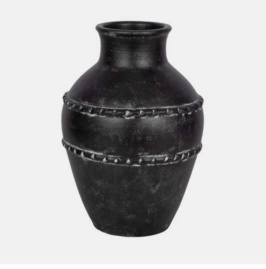 Traditional Terracotta Vase - Black