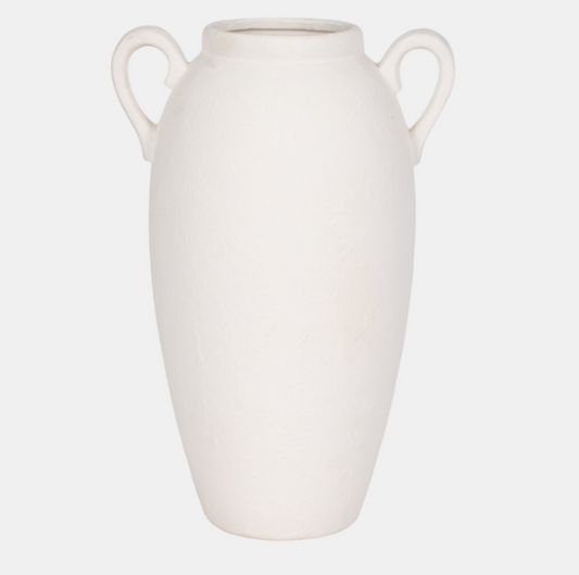 Textured Jug w/ handles - white