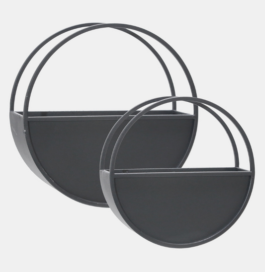 Round Wall Planters - Black