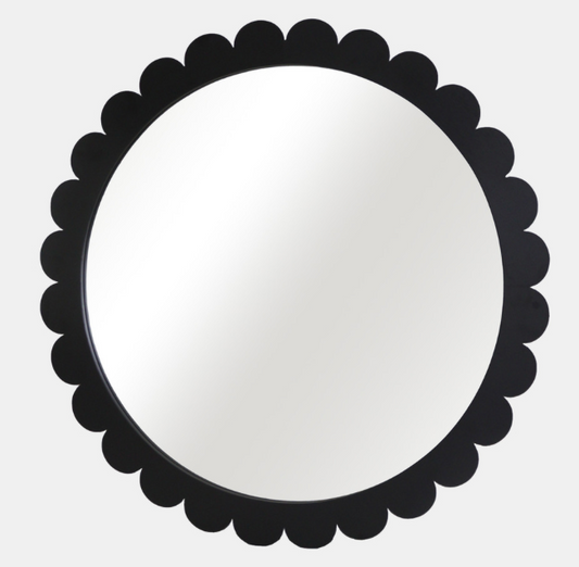 Scallop Border Mirror - Black