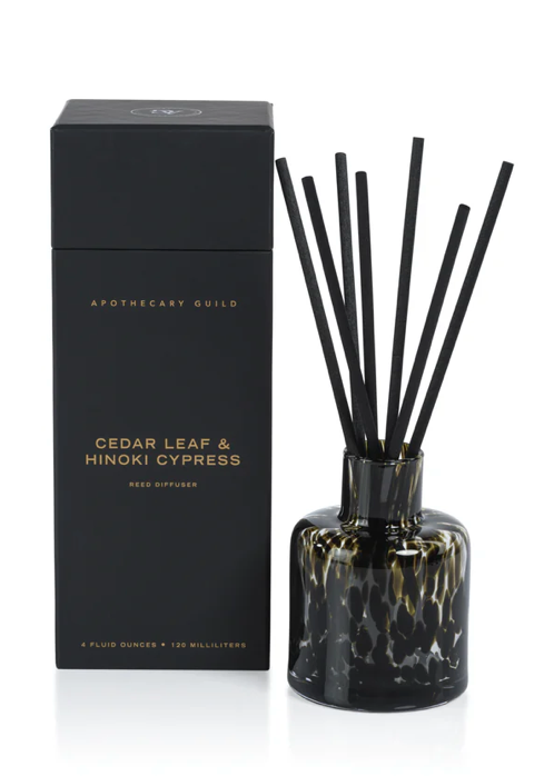 Apothecary Guild Opal Glass Reed Diffuser in Gift Box- Cedar Leaf