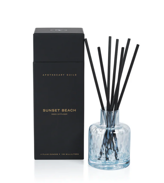 Apothecary Guild Opal Glass Reed Diffuser in Gift Box - Sunset Beach