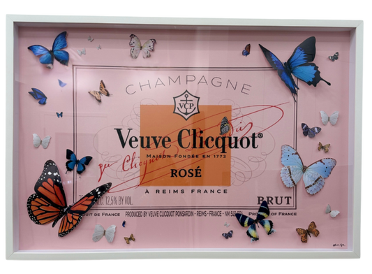 Veuve Clicquot Rose Butterfly Art